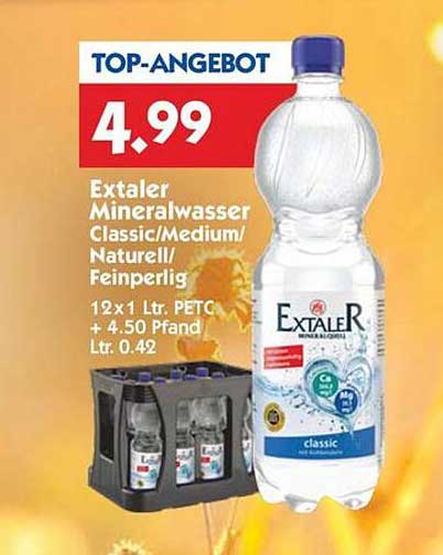 Exalter Mineralwasser Classic/Medium/Natürlich/Feinperlig 12x1 Ltr. PETC