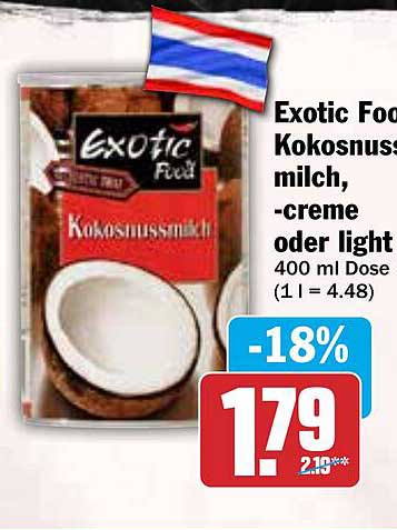 Exotic Food Kokosnussmilch, -creme oder light 400 ml