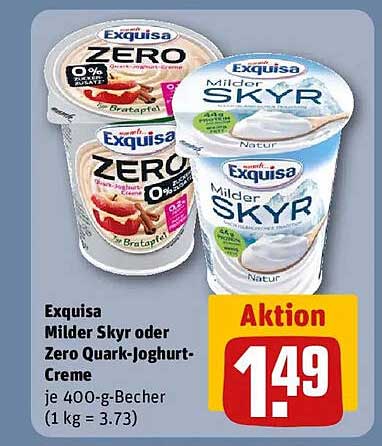 Exquisa Milder Skyr oder Zero Quark-Joghurt-Creme