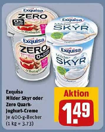 Exquisa Milder Skyr oder Zero Quark-Joghurt-Creme