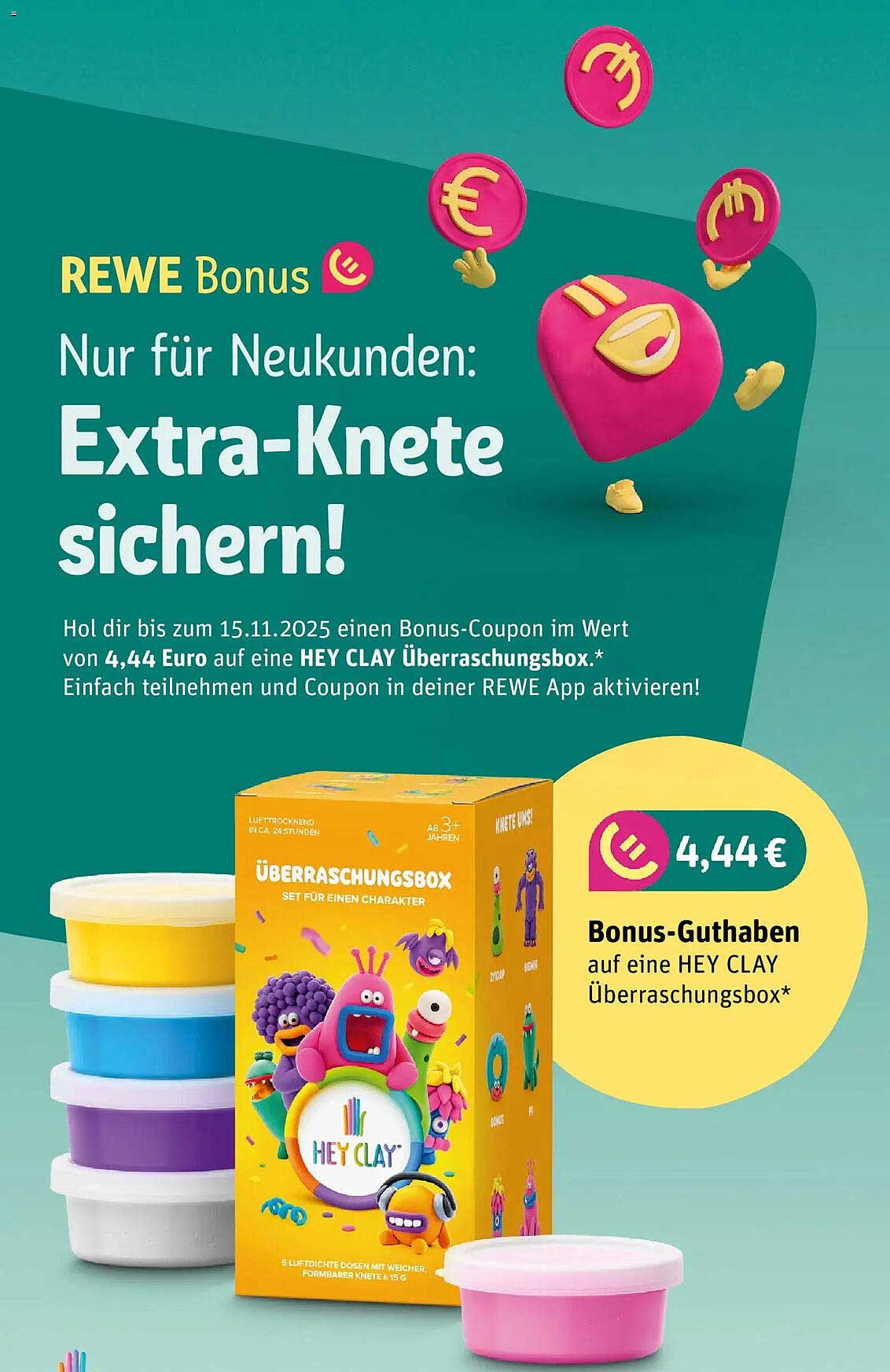 Extra-Knete sichern mit dem HEY CLAY Überraschungsbox-Coupon!