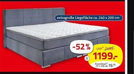 Extragroßes Bett mit Liegefläche ca. 240 x 200 cm