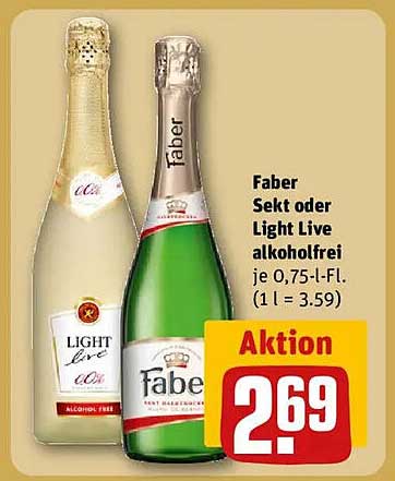 Faber Sekt oder Light Live alkoholfrei je 0,75 l-Fl.