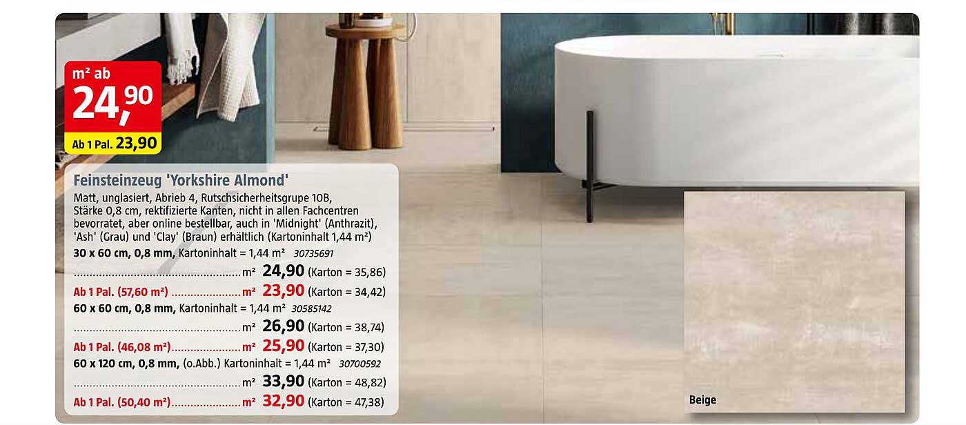 Feinsteinzeug 'Yorkshire Almond'