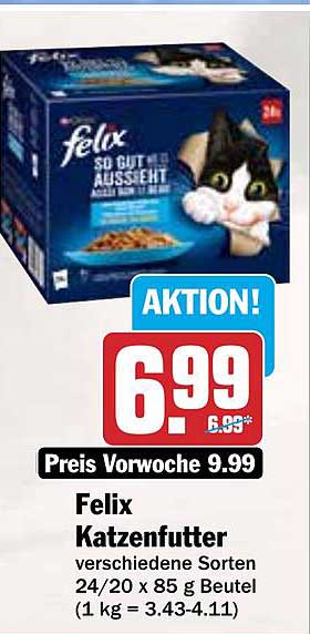 Felix Katzenfutter verschiedene Sorten 24/20 x 85 g Beutel