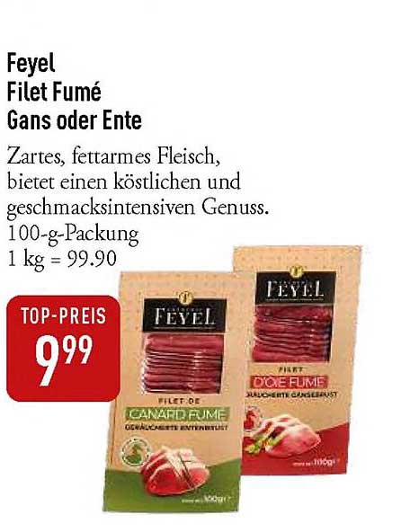 Feyel Filet Fumé Gans oder Ente - 100-g-Packung