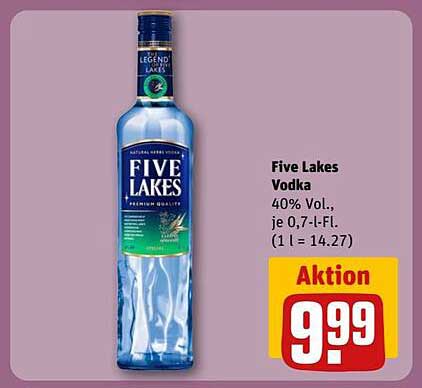 Five Lakes Vodka 40% Vol., je 0,7 l