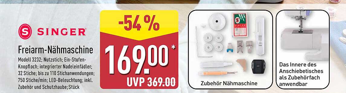 Freiarms-Nähmaschine Modell 3232 von Singer