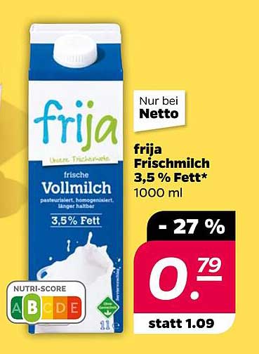 frija Frischmilch 3,5 % Fett 1000 ml