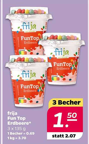 frija Fun Top Erdbeere – 3 x 135 g