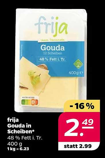 frija Gouda in Scheiben - 400 g Packung