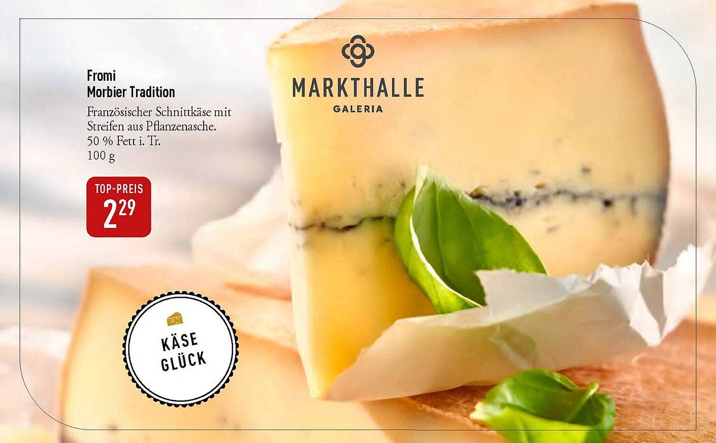 Fromi Morbier Tradition – Französischer Schnittkäse mit Streifen aus Pflanzenasche