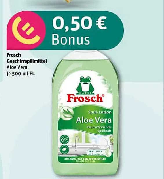 Frosch Geschirrspülmittel Aloe Vera, je 500-ml-Fl.