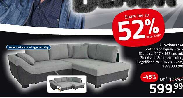 Funktionsecke Stoff graphit/grau 599,99 €