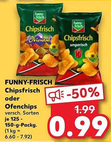 FUNNY-FRISCH Chipsfrisch oder Ofenchips, versch. Sorten je 125 - 150-g-Packung