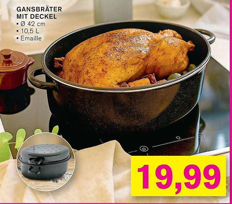 Gansbräter mit Deckel Ø 42 cm - 10,5 L
