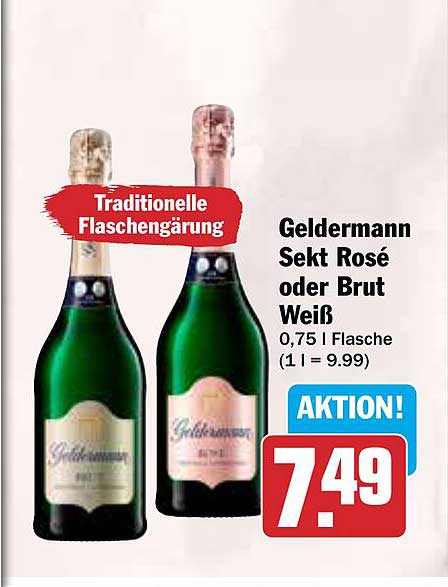 Geldermann Sekt Rosé oder Brut Weiß 0,75 l Flasche