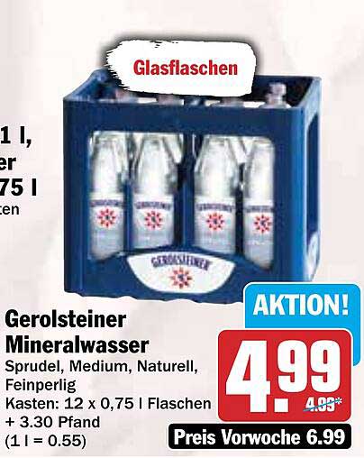 Gerolsteiner Mineralwasser 12 x 0,75 l Kasten