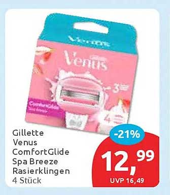 Gillette Venus ComfortGlide Spa Breeze Rasierklingen 4 Stück