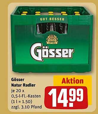 Gösser Natur Radler – Kasten mit 20 x 0,5 l Flaschen