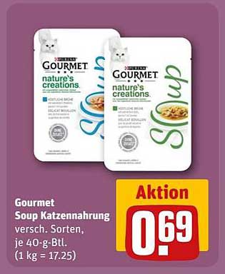 Gourmet Soup Katzennahrung, verschiedene Sorten, je 40-g-Btl.