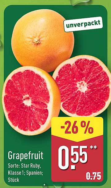 Grapefruit Sorte: Star Ruby, Klasse 1, Spanien