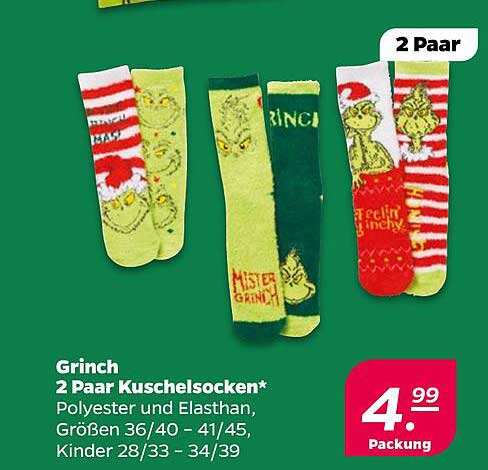Grinch 2 Paar Kuschelsocken