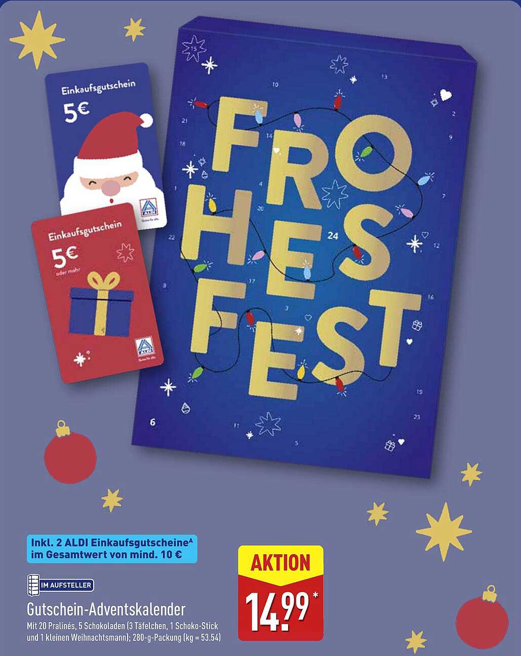 Gutschein-Adventskalender – Frohes Fest