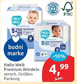 Hallo Welt Premium Windeln versch. Größen Packung