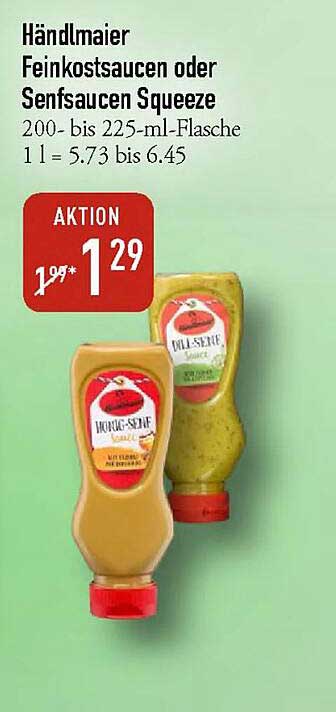 Händlmaier Feinkostsaucen oder Senfsaucen Squeeze