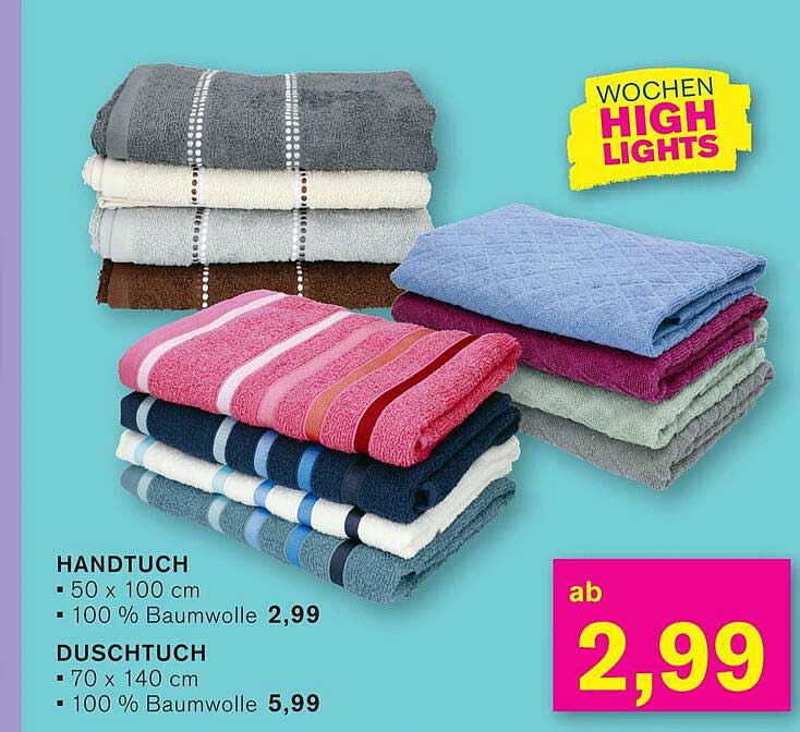 Handtuch und Duschtuch aus 100% Baumwolle