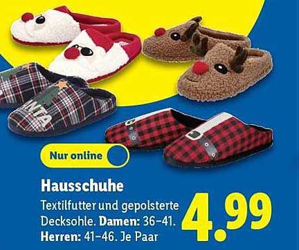 Hausschuhe mit Textilfutter und gepolsterter Decksohle