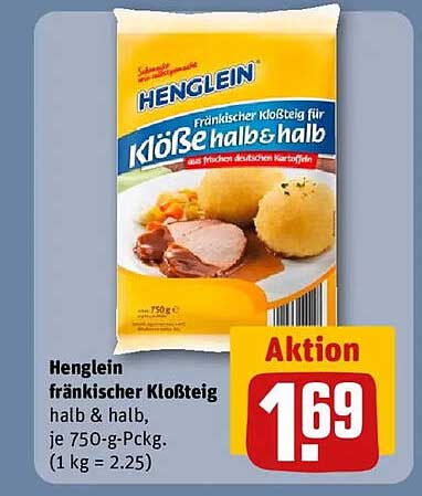 Henglein fränkischer Kloßteig halb & halb, je 750-g-Pckg.