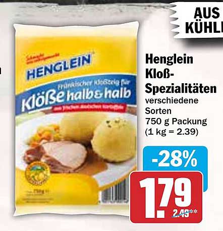 Henglein Klöße-Spezialitäten verschiedene Sorten