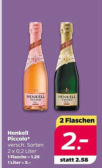 Henkell Piccolo - 2 Flaschen für nur 2,00 €