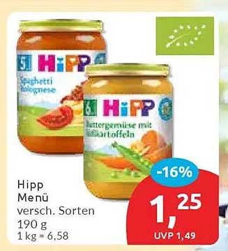 Hipp Menühäufchen in verschiedenen Sorten – 190 g