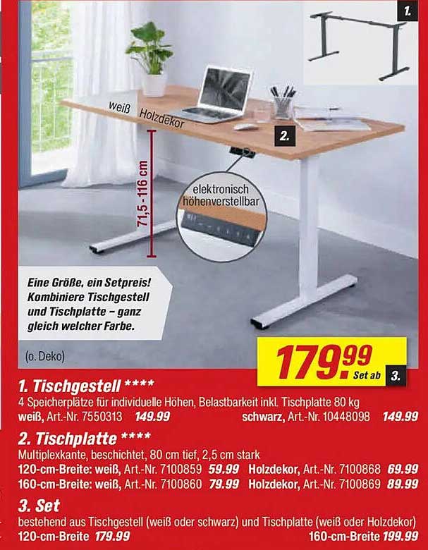 Hochwertiges Tischgestell und Tischplatte im Set – Flexibel und Stilvoll!