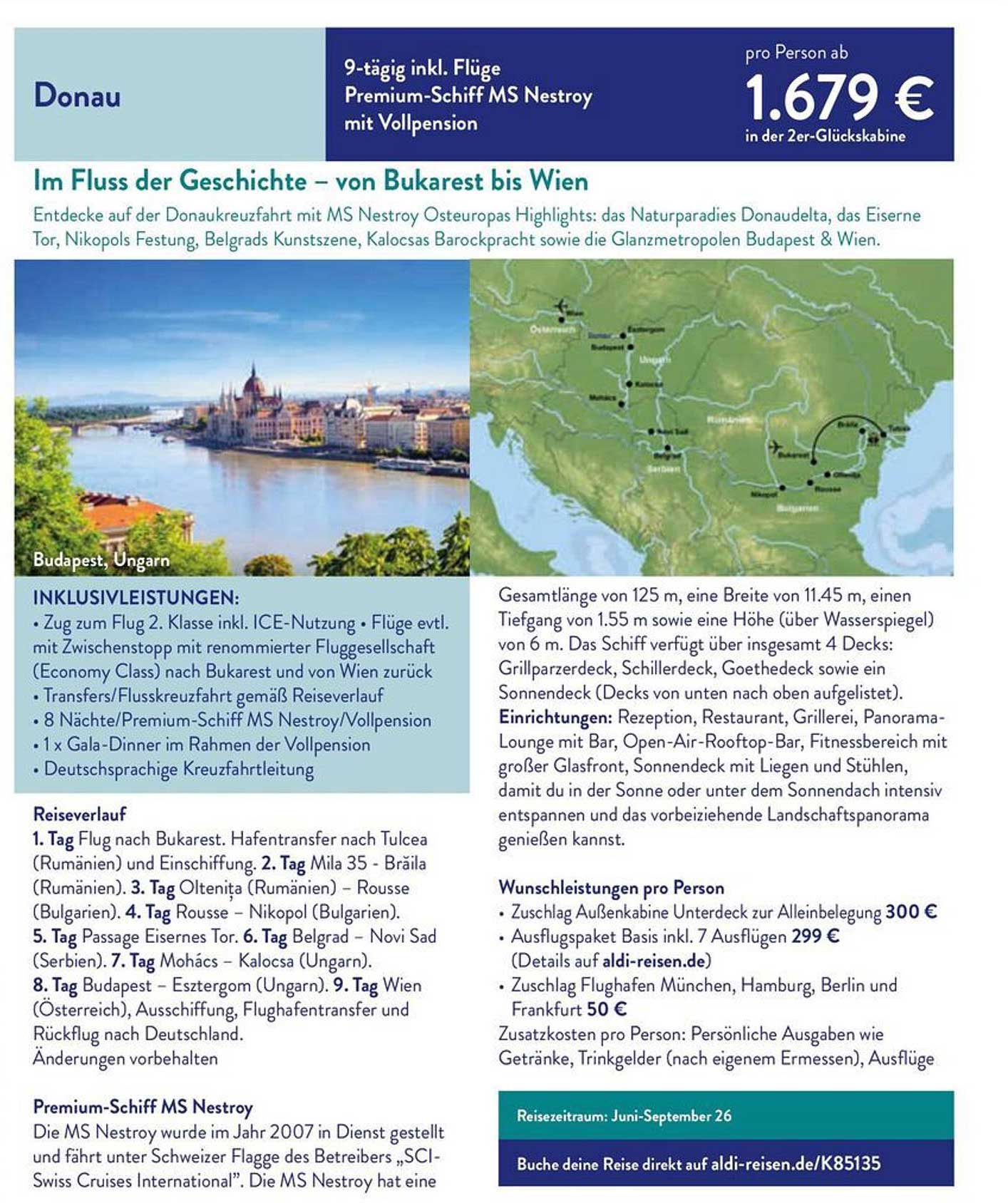 Im Fluss der Geschichte – von Bukarest bis Wien