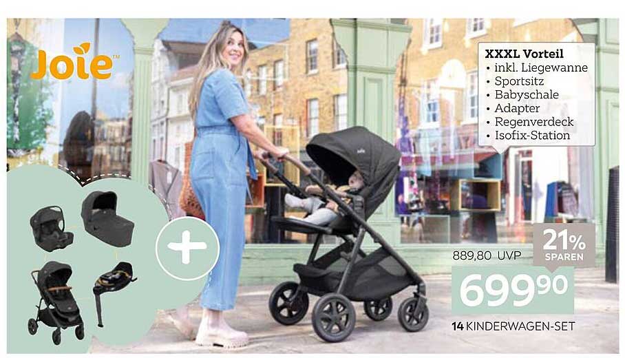 Joie Kinderwagen-Set - inkl. Liegewanne, Sportsitz und mehr