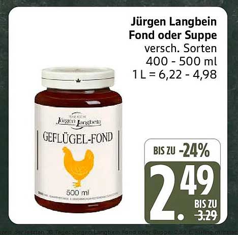 Jürgen Langbein Geflügel-Fond oder Suppe, 400-500 ml