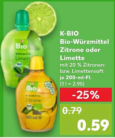 K-BIO Bio-Würzmittel Zitrone oder Limette