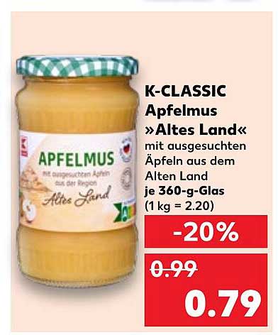 K-CLASSIC Apfelmus »Altes Land« 360-g-Glas