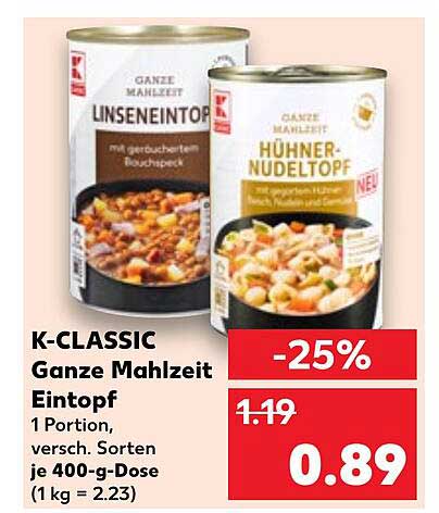 K-CLASSIC Ganze Mahlzeit Eintopf