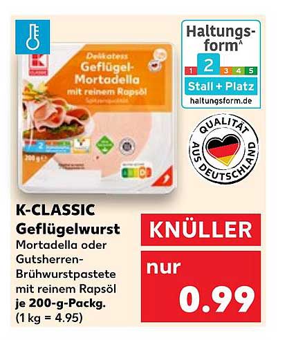 K-CLASSIC Geflügelwurst – Delikatesse für jeden Genuss