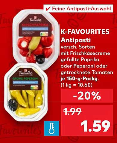 K-FAVOURITES Antipasti - 20% Rabatt auf verschiedene Sorten!