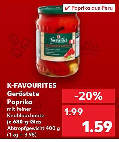 K-Favourites Geröstete Paprika mit feiner Knoblauchnote 680-g-Glas