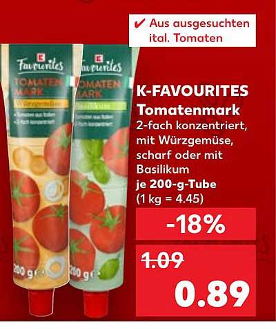 K-Favourites Tomatenmark 200 g - Jetzt zugreifen!