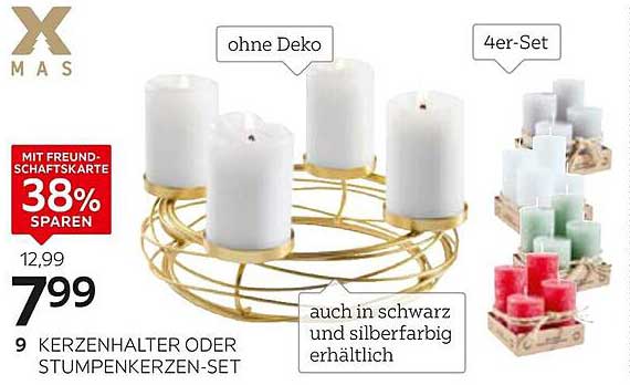 Kerzenhalter oder Stumpenkerzen-Set