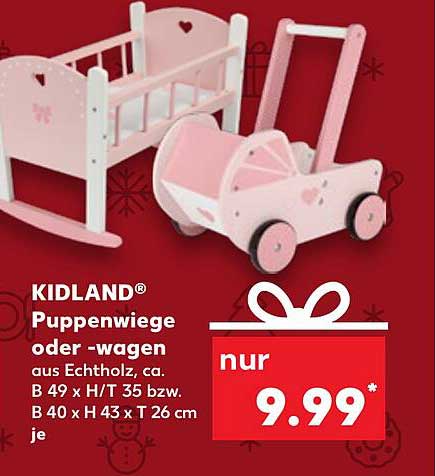 KIDLAND® Puppenwiege oder -wagen aus Echtholz