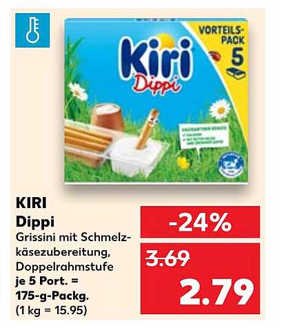 KIRI Dippi Grissini mit Schmelzkäse, Doppelrahmstufe, 175 g
